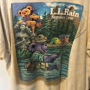 Grateful Dead Liquid Blue Cream Cotton T-Shirt